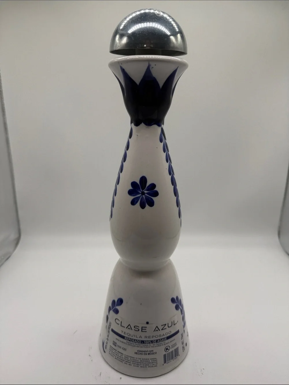 Clase Azul Reposado 750ml Tequila Empty Blue & White Bottle .